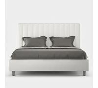 Lit double rembourré simili cuir sans sommier 160x190 Agueda