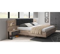 Lit Double Style Industriel 160x200cm Sable Grange Chêne Matera 68884488