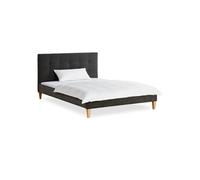 Lit double tete de lit velours 140x200 gris