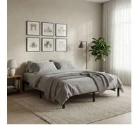 IDIMEX Lit Double TIDUR, Grand Lit, 180 x 200 cm, Noir, Structure en Métal, Cadre Renforcé, Sommier Intégré, Style Industriel Minimaliste, Montage Simple