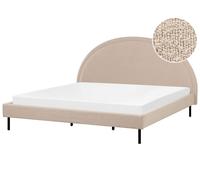 Lit Double Tissu Bou eige 180 x 200 cm à Tête de Lit Ronde Glamour Margut
