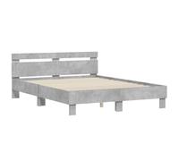 Vidaxl Cadre De Lit Avec Tête De Lit Gris Béton 140x200 Cm Gris