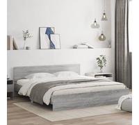 vidaXL Bedframe met hoofdeinde grijs sonoma eikenkleurig 160x200 cm3207474 Gris G