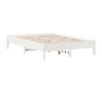 vidaXL Cadre de lit sans matelas Bois de pin massif 160 x 200 cm Blanc
