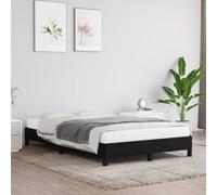 Vidaxl Cadre De Lit Sans Matelas Noir 120x190 Cm Tissu Noir