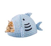 Lit Douillet Chat d'Hiver Nid Pour Chaton En Forme De Requin | Couchette Chaude Et Douce Pour Chiot Pour Maîtres Soucieux du Froid Période de Convalescence Nuit Sommeil Jour Cabinet