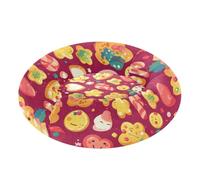 Lit douillet en forme de beignet pour animal de compagnie Motif monstres et dinosaures de Noël