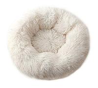 Lit Douillet en Peluche pour Animal Domestique : Sac de Couchage d'hiver Chaud pour Chats et Chiens - Maison Confortable pour Petits Animaux de Compagnie - Taille Moyenne - Blanc