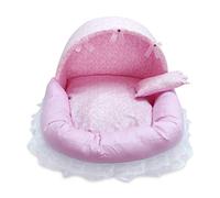 Lit Douillet pour Animaux de Compagnie 4 Saisons : Maison en Coton Doux pour Chats et Chiens, Facile à Nettoyer, Durable, Bleu ou Rose