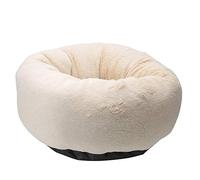 Lit douillet pour animaux de compagnie en hiver, tapis rond et doux pour chiens et chats, coussin de nid épais et chaud avec fond antidérapant, coussin de couchage confortable pour (peluche longue