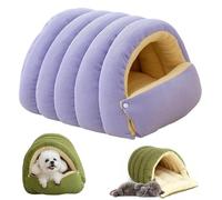 Lit Douillet pour Chat Cozy Monster, Tente Grotte pour Chats avec Coussin Amovible, lit Tente Douillet et Chaud pour Chats, pour Chatons et Petits Chiens (Violet,L)