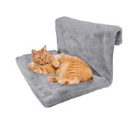 Lit douillet pour chat, sac pour radiateur, tissu en peluche, hamac pour chat, gris, carré, suspendu