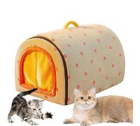 Lit douillet pour maison pour chien, lit pour maison pour chien, maison pour chats d'hiver semi-arche, niche pour chien fermée | Maison pour chats lavable pour intérieur d'hiver, abri pliable