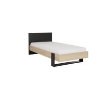 Lit duplex 90cm x 190cm effet bois châtaignier et noir aérien