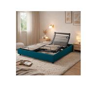Lit électrique avec 5 plans de couchage 2x70x190 cm Horizon Bleu Egéen