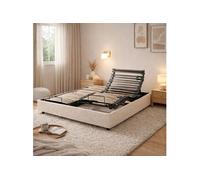 Lit électrique avec 5 plans de couchage 2x90x200 cm Horizon Blanc Ecume