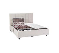 Lit électrique de relaxation déco tout plots + matelas 100% latex 3 zones - 2 x 90 x 200 cm - Tissu - Beige - JOFAR de DREAMEA Beige