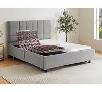 Lit électrique de relaxation déco tout plots + matelas mémoire de forme - 2 x 70 x 190 cm - Tissu - Gris - EREGA de DREAMEA