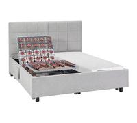Lit électrique de relaxation déco tout plots + matelas mémoire de forme - 2 x 80 x 200 cm - Tissu - Gris - EREGA de YSMEE