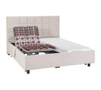 Lit électrique de relaxation déco tout plots + matelas mémoire de forme - 2 x 90 x 200 cm - Tissu - Beige - EREGA de YSMEE