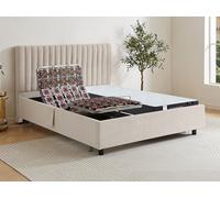 Lit électrique de relaxation déco tout plots + matelas ressorts ensachés et mémoire de forme - 2 x 70 x 190 cm - Tissu - Beige - ANTALISA de YSMÉE