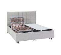 Lit électrique de relaxation déco tout plots + matelas ressorts ensachés et mémoire de forme - 2 x 80 x 200 cm - Tissu - Gris - MANAM de YSMEE