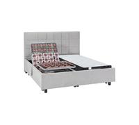 Lit électrique de relaxation déco tout plots + matelas ressorts ensachés et mémoire de forme - 2 x 90 x 200 cm - Tissu - Gris - MANAM de DREAMEA
