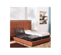 Lit électrique de relaxation en 5 plans de couchage 2x80x200 cm Plénitude Terre de Sienne