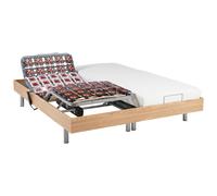 Lit électrique relaxation tout plots matelas latex CASSIOPEE III de DREAMEA - moteurs OKIN - 2 x 90 x 200 cm - chêne