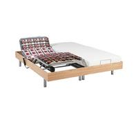 Lit électrique relaxation tout plots matelas latex CASSIOPEE III de DREAMEA - moteurs OKIN - 2 x 90 x 200 cm - chêne