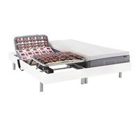 Lit électrique de relaxation tout plots + matelas mémoire de forme - 2 x 80 x 200 cm - Blanc - HESIODE III de YSMEE
