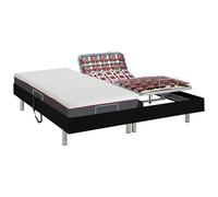 Lit électrique de relaxation tout plots + matelas mémoire de forme - 2 x 80 x 200 cm - Noir - ATRIDE de YSMEE