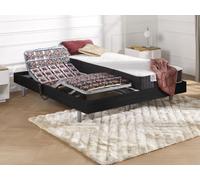 Lit électrique relaxation tout plots matelas ressorts ensachés et mémoire forme PHANES de DREAMEA - moteurs OKIN - Noir - 2 x 70 x 190 cm