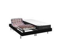 Lit électrique relaxation tout plots matelas ressorts ensachés et mémoire forme PHANES de DREAMEA - moteurs OKIN - Noir - 2 x 80 x 200 cm
