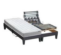 Lit Electrique Matelas Mousse Accueil Memoire De Forme + Sommier Electrique 2x80x200 G
