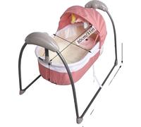 Lit électrique pour bébé, balancelle douce à 3 vitesses, capacité de charge 9 kg, rose