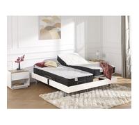 Lit électrique relaxation tout plots matelas ressorts ensachés et mémoire forme PHANES de DREAMEA - moteurs OKIN - Blanc - 2 x 80 x