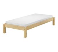 Lit empilable en pin massif naturel 80x190, lit simple avec sommier et matelas 60.48-08-190M