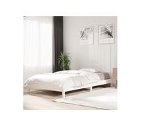 Lit empilable sans matelas blanc 90x190 cm bois de pin massif