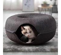 Lit en Beignet pour Chat, Tunnel pour lit pour Chat, Lit Rond pour en Feutre Respirant Grotte pour, Grottes Confortables à Fermeture éclair pour, Jouet Tunnel pour, lit Tunnel