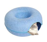 Lit en Beignet pour Chat, Tunnel pour lit pour Chat, Lit Rond pour en Feutre Respirant Grotte pour, Grottes Confortables à Fermeture éclair pour, Jouet Tunnel pour, lit Tunnel