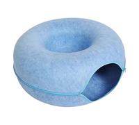 Lit en Beignet pour Chat, Tunnel pour lit pour Chat - Lit Rond pour en Feutre Respirant Grotte pour,Tunnel à Fermeture éclair pour, Jouet réutilisable, lit à, pour animalerie à dom