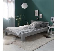 Homestyle4u - Lit futon double 120x200 en pin gris, cadre bois massif - 2036