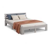 Homestyle4u – Lit double futon 140x200 en pin gris, cadre en bois massif