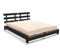 Lit en bois 160x200 - Aisha Classic Black Tatami - Pascall