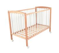Lit bébé ARTHUR bicolore réglable en hauteur en hêtre massif blanc 60x120 Blanc