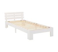 Lit Simple 90x200 Blanc 2 Tiroirs Matelas à Ressorts H3 Sommier Bois Homestyle4u