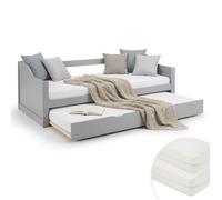 Lit en Bois 90x200 cm Gris | Extensible | Lit Cabane | avec Matelas | Chambre Enfant, Adolescent, Invité