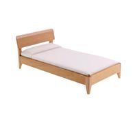 Lit en bois avec tête de lit et lignes épurées pour chambre | Meubles de chambre en bois avec tête de lit et détails en bois pour étagère de collection et décoration de chambre