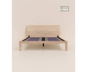 Lit en bois clair 140x200 cm Plus - Avec tête de lit - Bois de bouleau massif éco-responsable -- Haut de gamme - Durable et robuste - Tediber